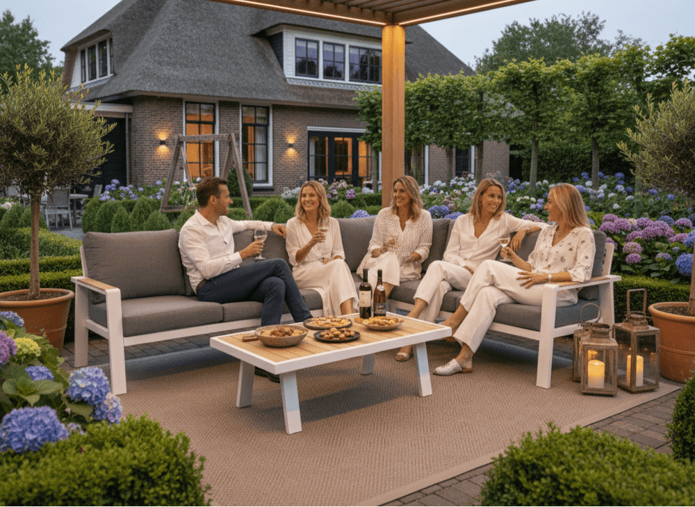 Belito® Lotte loungeset wit - hoek - 4 delig