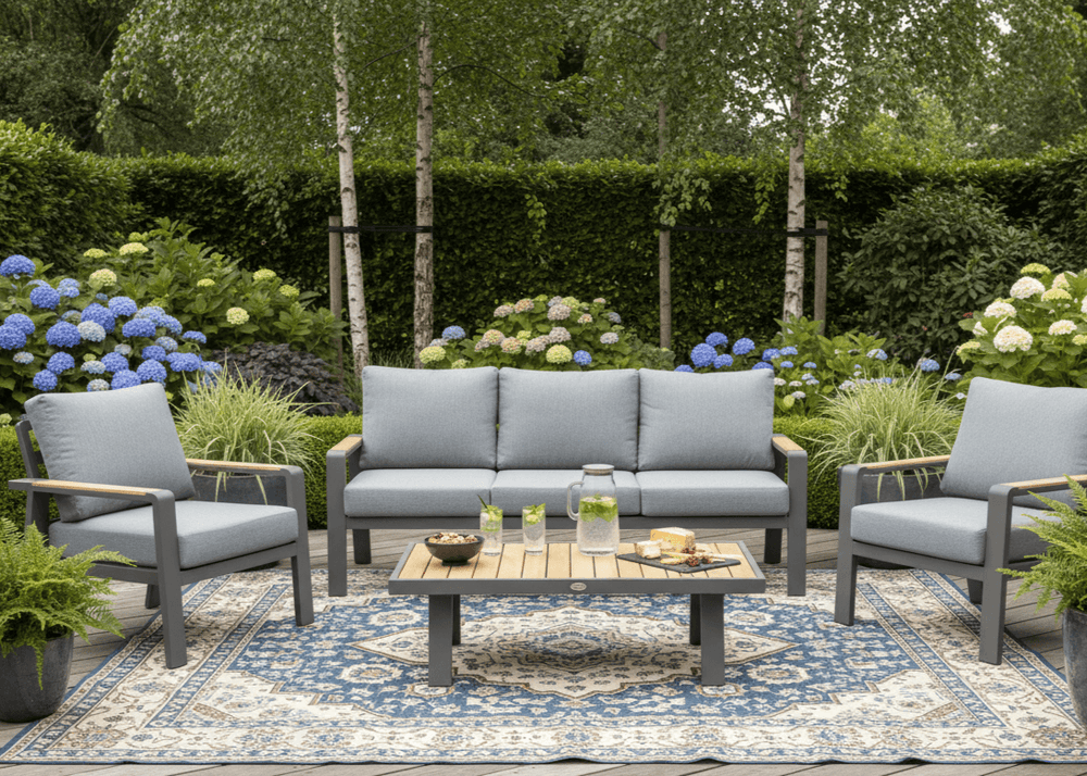 Aluminium Stoel-Bank Loungeset - Antraciet - Belito Birmingham