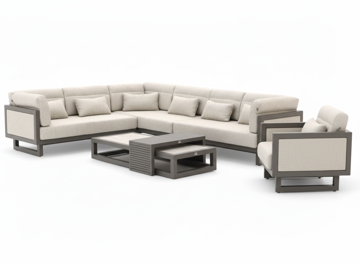 Apple Bee Santorini Loungeset 6-delig Nr.9 - Rechts lang