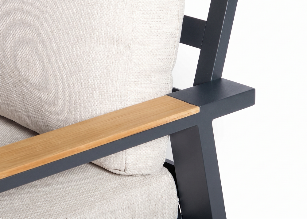 Belito Lotte Loungeset Hoekbank Nr. 1 | Antraciet Aluminium | 288 x 220 cm | 6-persoons | Lichte Kussens