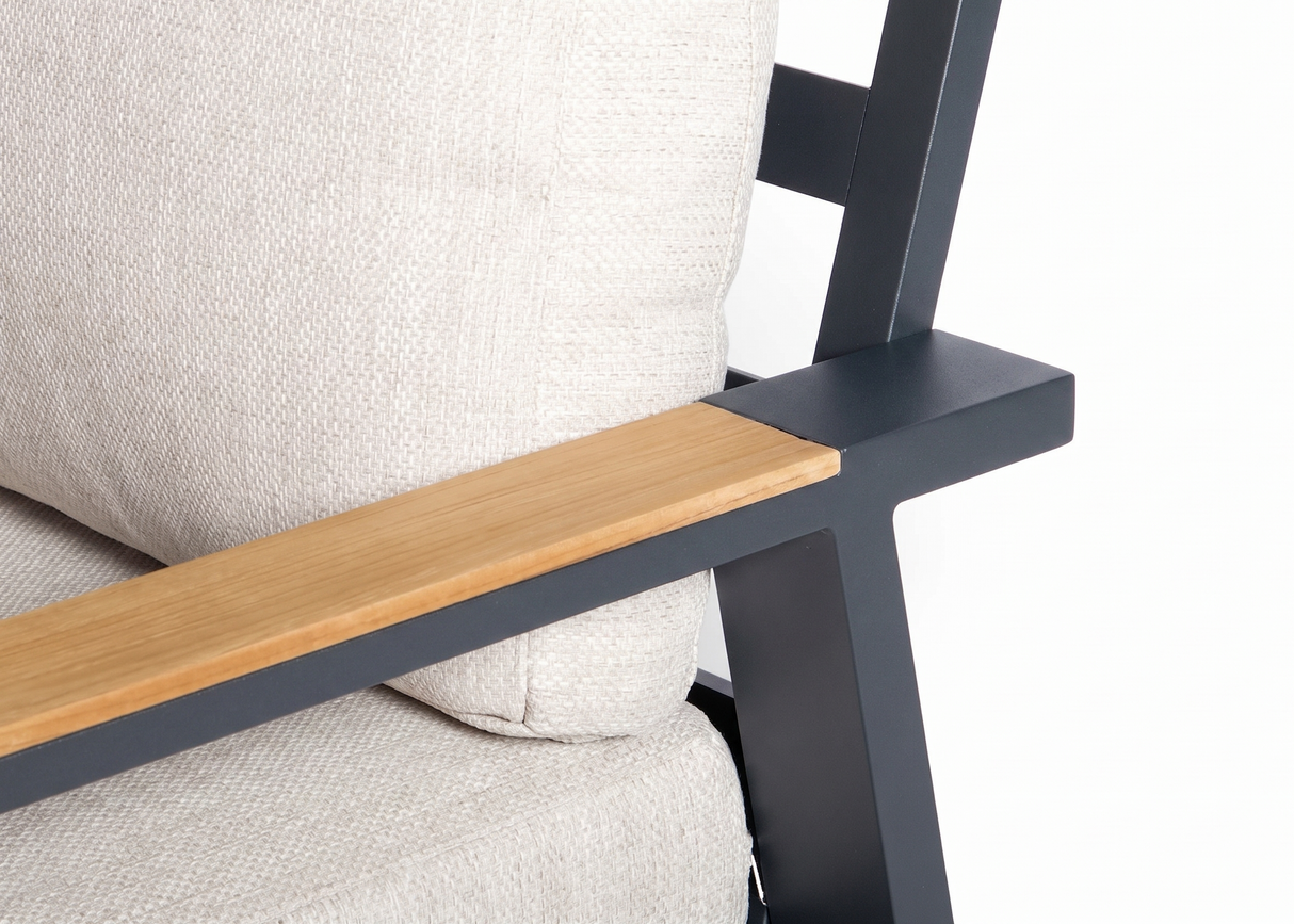 Belito Lotte Loungeset Hoekbank Nr. 1 | Antraciet Aluminium | 288 x 220 cm | 6-persoons | Lichte Kussens