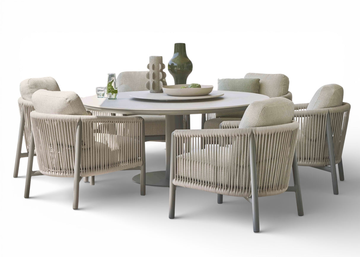 Apple Bee Bora Bora Low Dining Tuinset 7-delig - Taupe