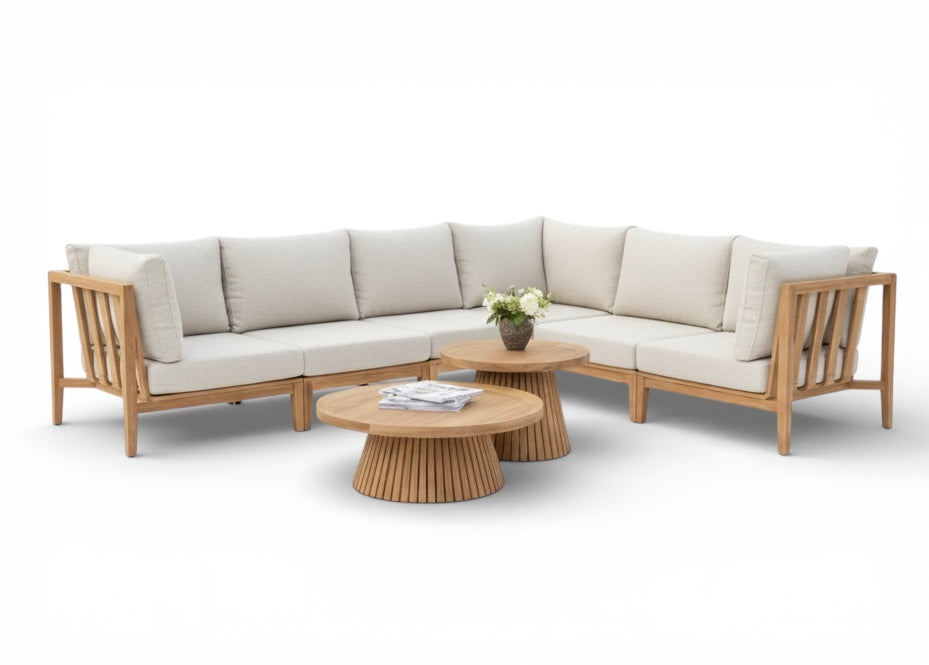 Belito Daan Teakhouten Hoek Loungeset - 8 delig - Nr. 1 - Links lang