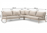 Aluminium Hoek Loungeset - Taupe Frame - Belito Julia - 3-delig - 258 x 258 cm