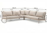 Belito Julia Loungeset 4-delig | 258 x 258 cm | Taupe Rope & Aluminium | Met Aluminium Koffietafel