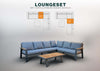 Aluminium Loungeset Hoekbank - Antraciet Frame - 6-Persoons - Belito Lotte