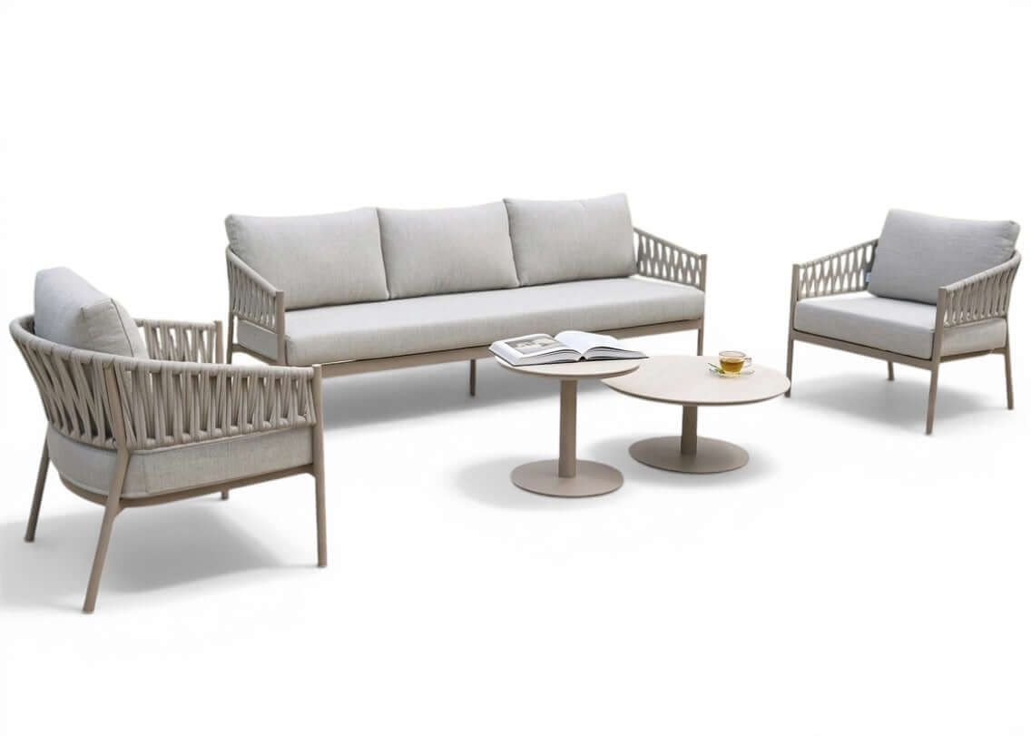 Belito Frank Aluminium Rope Loungeset Nr.1 - Taupe