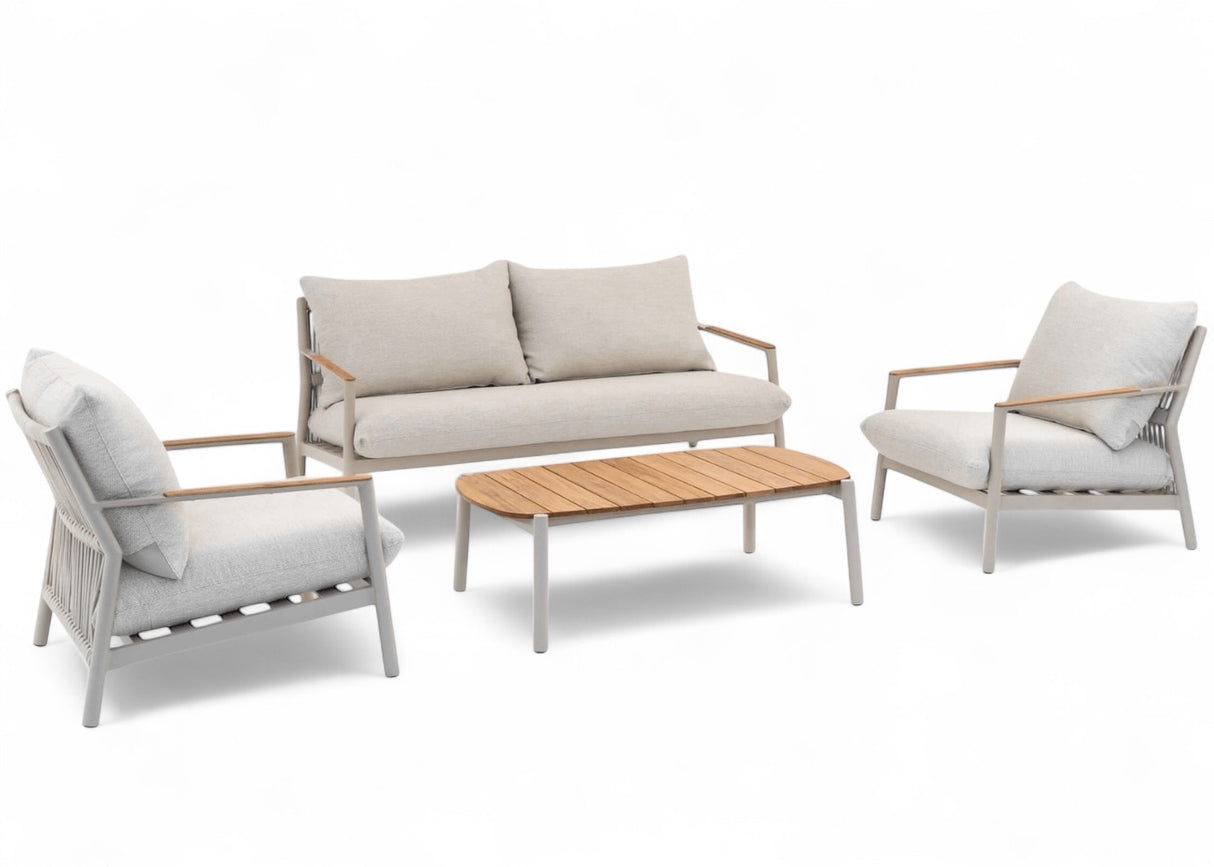 Aluminium Stoel-Bank Loungeset - Taupe Frame - Belito Julia - 4-delig