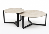 Apple Bee Monaco Lounge Koffietafel | Ø 60cm | Sintered Stone | Zwart Aluminium