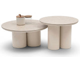 Apple Bee Tonga Lounge Tafelset – Set van 2 – Ø80 & Ø60 cm – Oyster