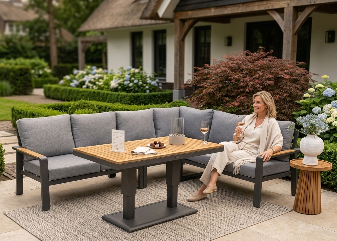 Belito Lotte Loungeset Hoekbank Nr. 10 | Antraciet Aluminium | 288 x 220 cm | 6-persoons