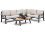 Belito Lotte Loungeset Hoekbank Nr. 1 | Antraciet Aluminium | 288 x 220 cm | 6-persoons | Lichte Kussens