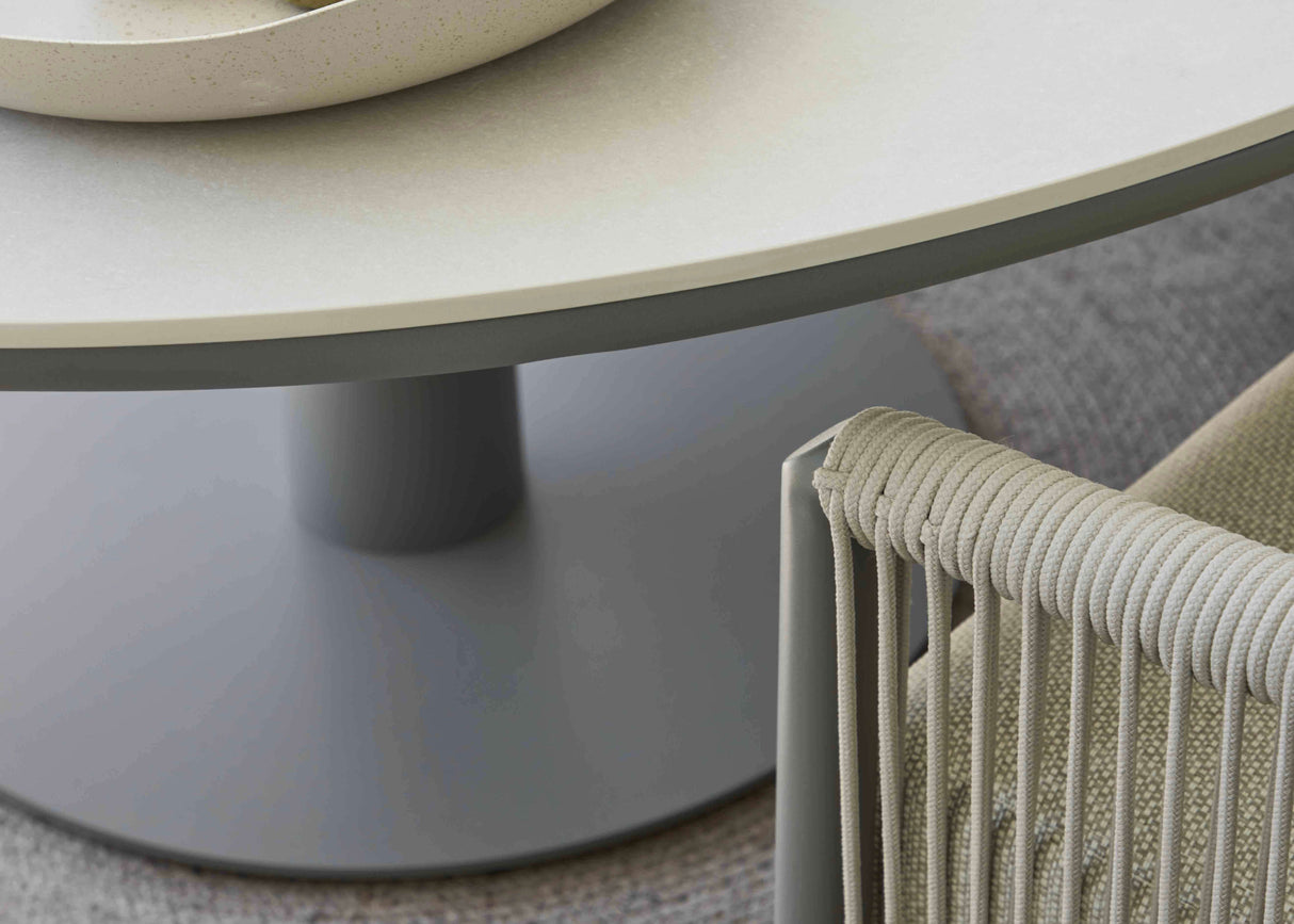 Apple Bee Melville Low Dining Tafel Ø160 cm | Grey Sintered Stone