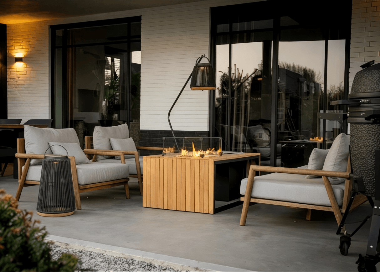 Easyfires Mida Vuurtafel 95 x 95 cm – Zwart - Inclusief Glasset