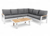 Aluminium-Lounge-Set-Ecksofa – weißer Rahmen – 6 Personen – Belito Lotte