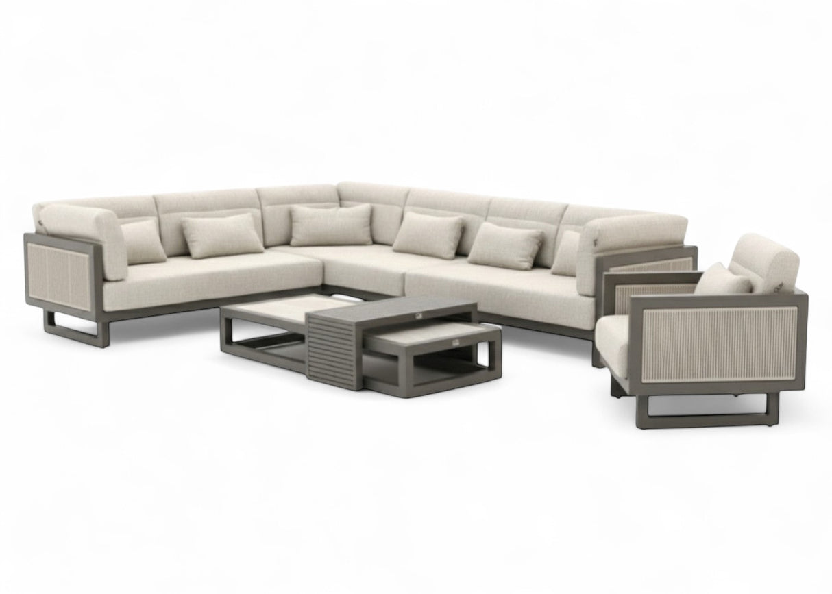 Apple Bee Santorini ROPE Loungeset 6-delig Nr.6 - Rechts Lang