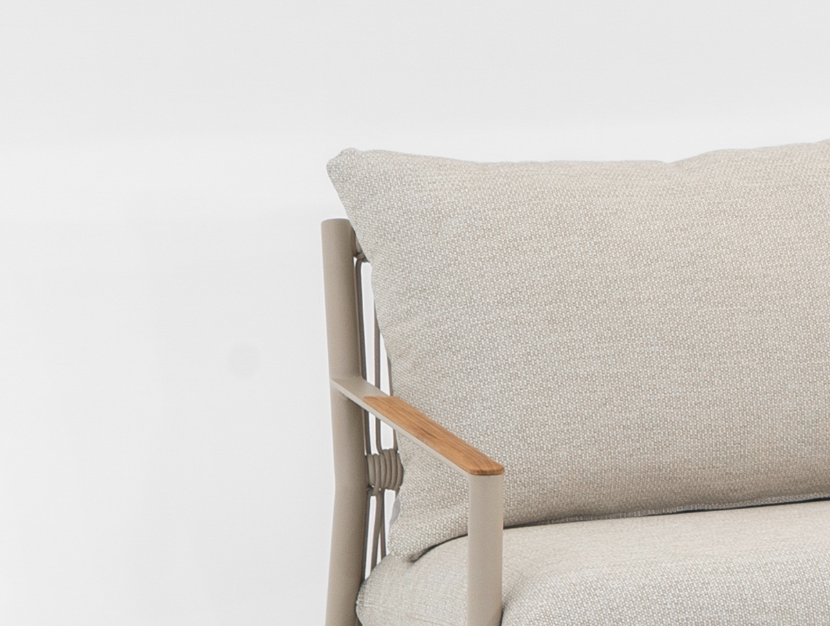 Belito Julia Loungebank 198 cm | Taupe | Aluminium & Rope | 3-4 Personen