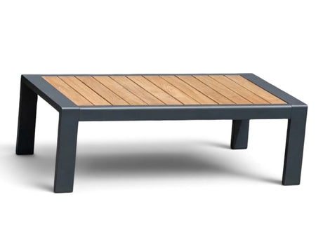 Belito Lisa Koffietafel | Antraciet Aluminium & Teak | 116 x 60 cm