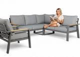 Aluminium Loungeset Hoekbank - Antraciet Frame - Belito Lotte - Incl stoel