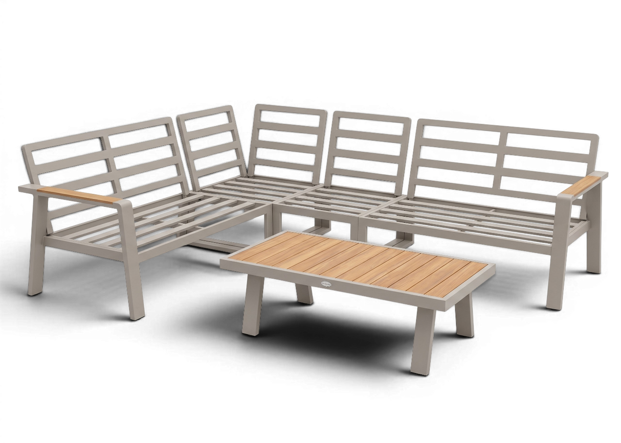 Belito Lotte Loungeset Hoekbank Nr. 1 | Taupe Aluminium | 288 x 220 cm | 6-persoons