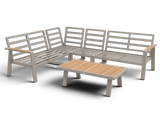 Belito Lotte Loungeset Hoekbank Nr. 1 | Taupe Aluminium | 288 x 220 cm | 6-persoons