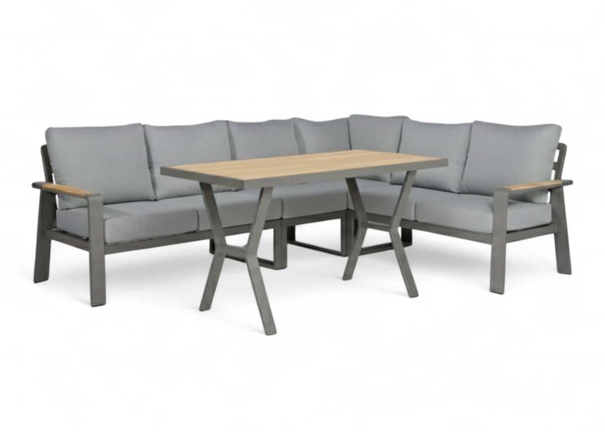 Aluminium Loungeset Hoekbank - Antraciet Frame - 5-delig - Belito Lotte - Hoge tafel
