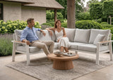 Belito® Lotte Loungeset Hoekbank Nr. 3 | Wit Aluminium | 220 x 220 cm | 5-persoons | Lichte kussens
