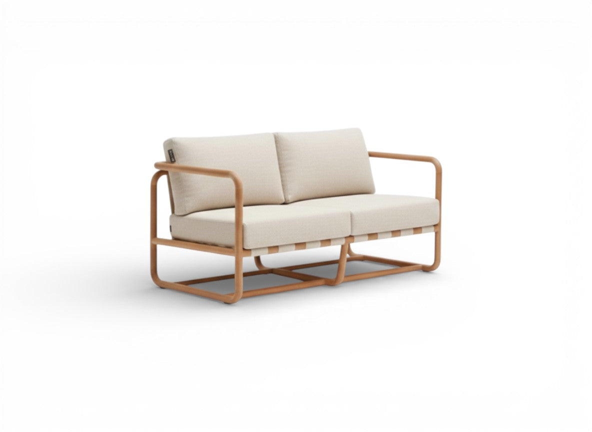 Loungebank Applebee Dolce Sofa 142 Teak Ecru Cotton Flower