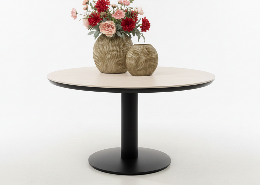 Apple Bee Melville dining tafel Ø140cm Sintered Stone - Black