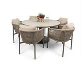 Apple Bee Bora Bora Tuinset 6-delig | 140 cm Rond Taupe | 5 Personen | Rope
