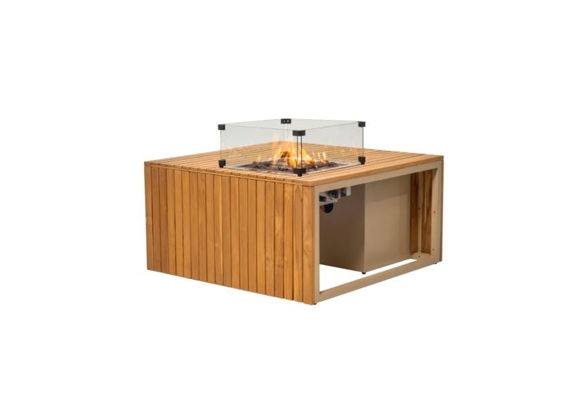 Easyfires Mida Vuurtafel 95 x 95 cm – Taupe - Inclusief Glasset