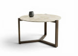 Apple Bee Monaco koffietafel Ø 60 cm in Bronze aluminium met sintered stone blad