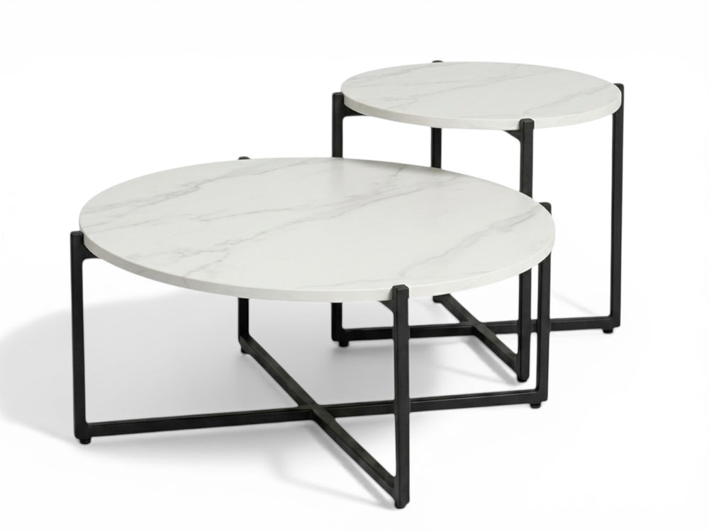 Ouddorp tafel set Sintered stone - aluminium