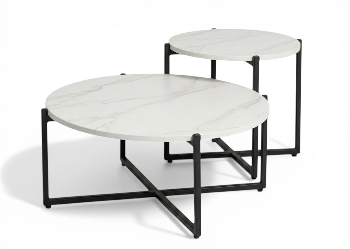 Ouddorp tafel set Sintered stone - aluminium