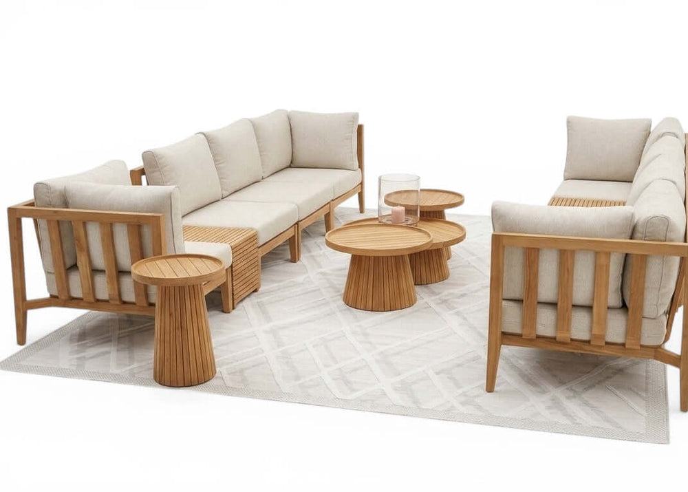 Belito Daan XL Loungeset | Teakhout | 2x 355 x 85 cm  | Nr. 12 incl. Tafels