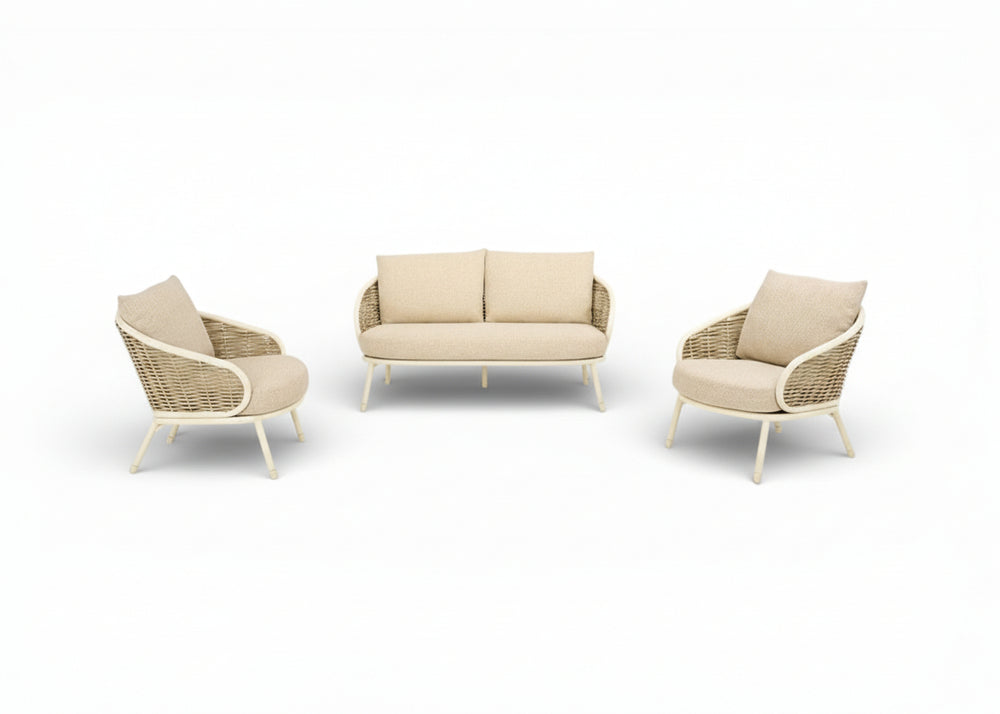 Pine Key loungeset oyster inclusief tafelset