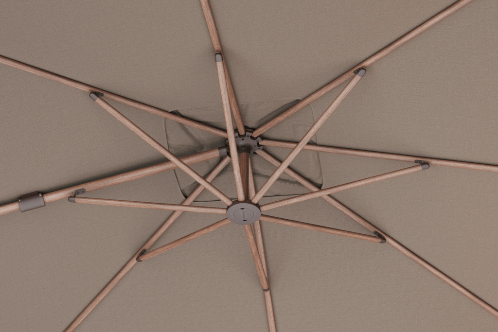 Platinum Nexus T² Zweefparasol – 300x300 cm – Havana / Mocha