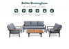 Aluminium Stoel-Bank Loungeset - 6-7 Persoons - Antraciet Frame - Belito Birmingham