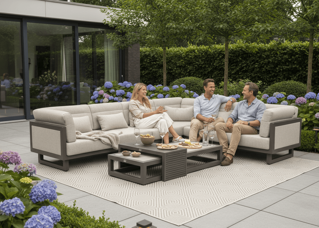 Apple Bee Santorini Hoek Loungeset 5-delig Nr.2 - Links Lang