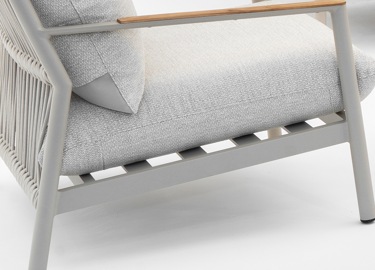 Belito Julia Loungebank 198 cm | Taupe | Aluminium & Rope | 3-4 Personen