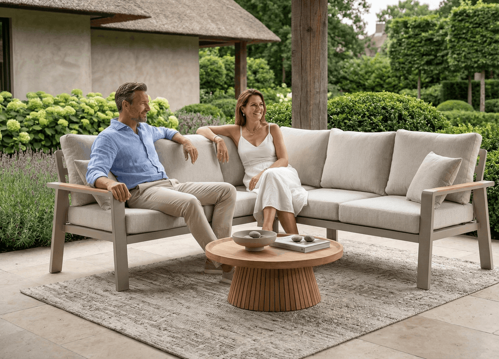 Belito Lotte Loungeset Hoekbank Nr. 3 | Taupe Aluminium | 220 x 220 cm | 5-persoons