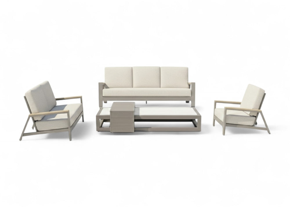 Apple Bee Spring Aluminium Loungeset 6 Persoons Taupe - Nr. 3