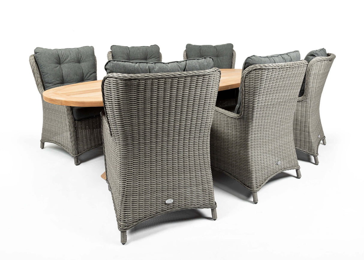 Belito® Milou tuinset 6 personen - 7 delig - 240 cm ovaal Teak