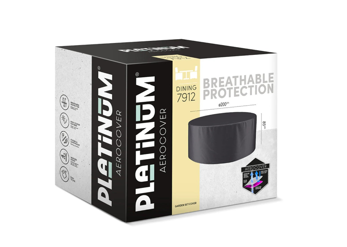 Tuinsethoes 200 x 85 cm - Zwart - Rond