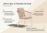 Apple Bee Condor Dining Stoel | Oyster | Aluminium & Teak