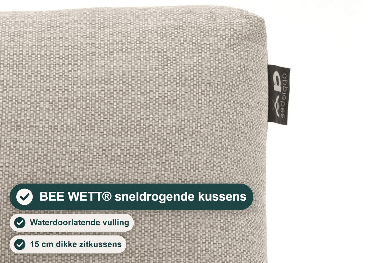 Apple Bee St. Lucia Loungeset 6-delig, SVLK Teak, Bee Wett Kussens – foto 11 – BEE WETT® sneldrogende kussens