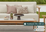 Apple Bee St. Lucia Loungeset 5-delig Rechts, SVLK Teak, 2 Tafels, Bee Wett Kussens – foto 5 – Hoekbank 316 x 240 cm