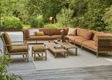 Apple Bee Grace lounge teak cognac opstelling met Jamila loungestoel