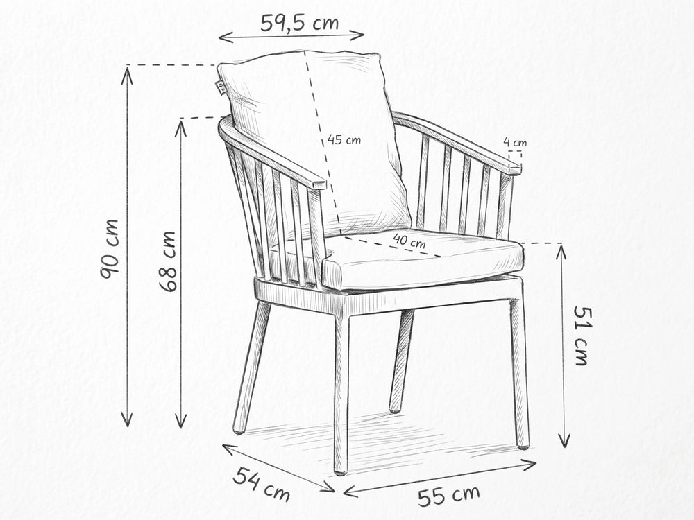 Apple Bee Condor Dining Stoel | Oyster | Aluminium & Teak