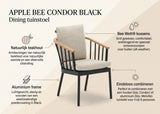 Apple Bee Condor Dining Stoel | Carbon Black | BEE WETT®